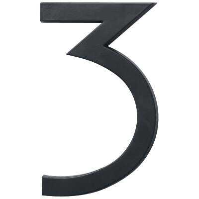 Hy-Ko Architectural Series 6 In. Satin Black House Number Three