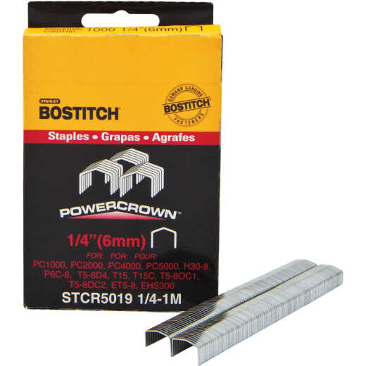 Bostitch Powercrown Hammer Tacker Staple, 1/4 In. (1000-Pack)