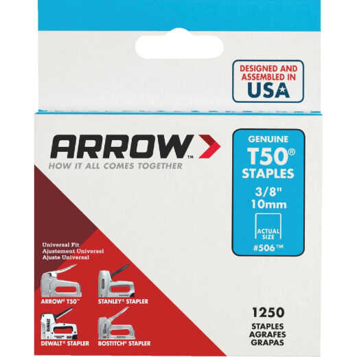 Arrow T50 Heavy-Duty Staple, 3/8 In. (1250-Pack)