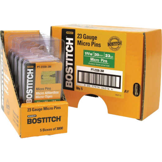 Bostitch 1-3/16 In. 23-Gauge Coated Pin Nail (3000 Ct.)