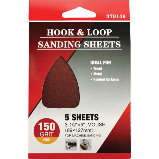 Boss 150 Grit Mouse Sandpaper (5-Pack)