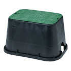 NDS 14 In. x 19 In. Standard Rectangular Black & Green Valve Box with Cover Image 1