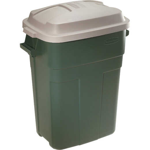 Rubbermaid Roughneck 30 Gal. Green Trash Can with Lid
