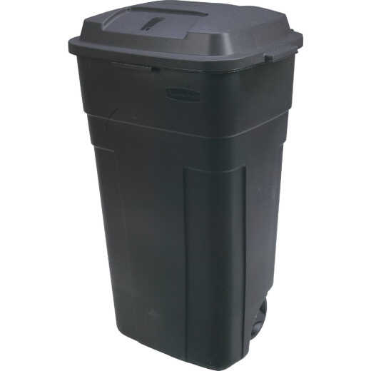 Rubbermaid 34 Gal. Black Wheeled Trash Can with Lid